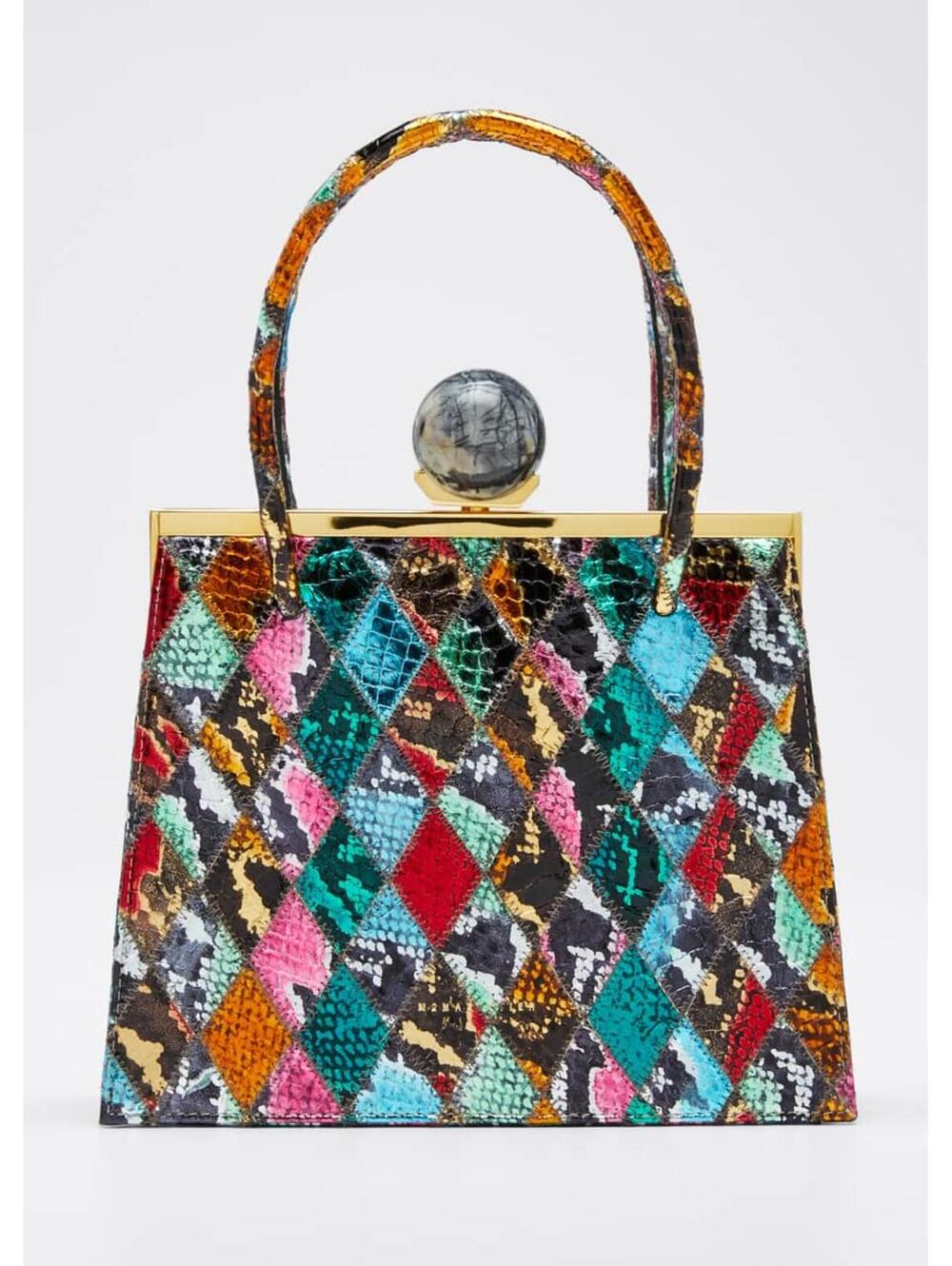 M2MALLETIER “Marie Laure” Snake Picasso‎ Jasper Top Handle Bag F/W 19